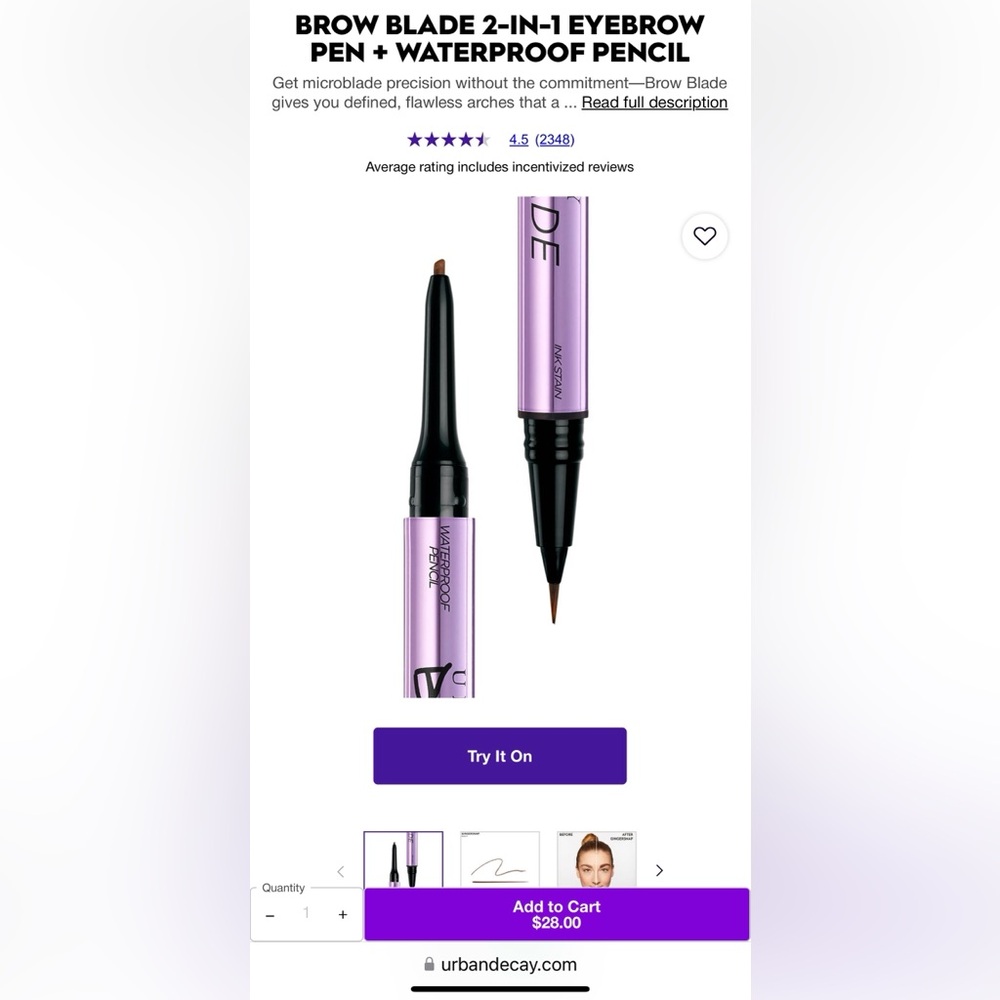 Urban Decay Brow Blade 2 in 1 - Picture 1 of 8